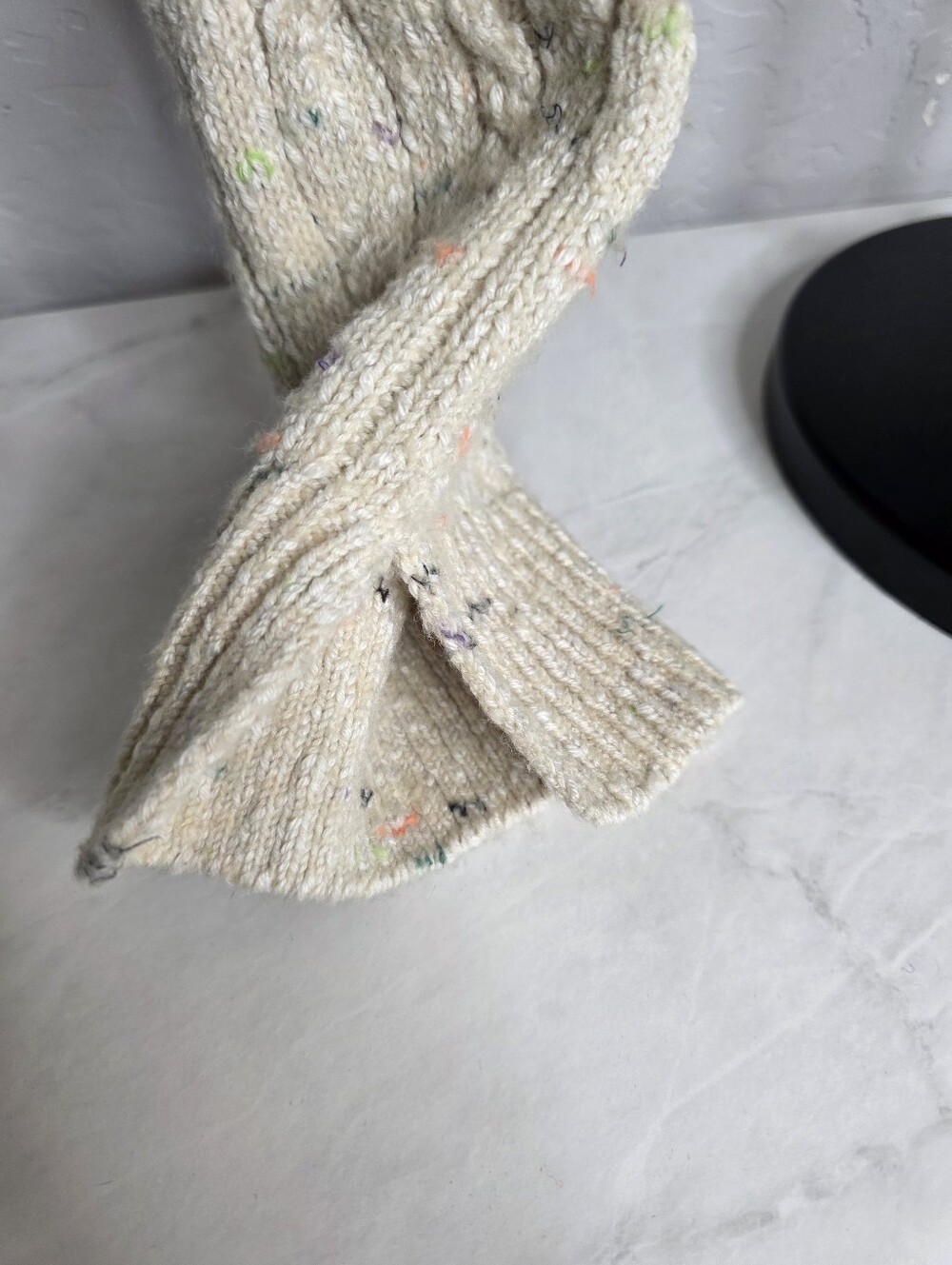 Pilcro Anthropologie Micro Cream Speckled Cardigan Sweater Size Small - Picture 7 of 11